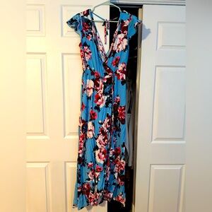 Women’s blue floral maxi dress